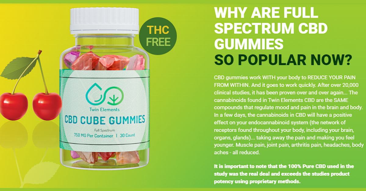 Twin Elements CBD Gummies- Reviews 2022 (750 mg, Cube) CBD Oil For Pain Relief and More Information | Healthy World Stock