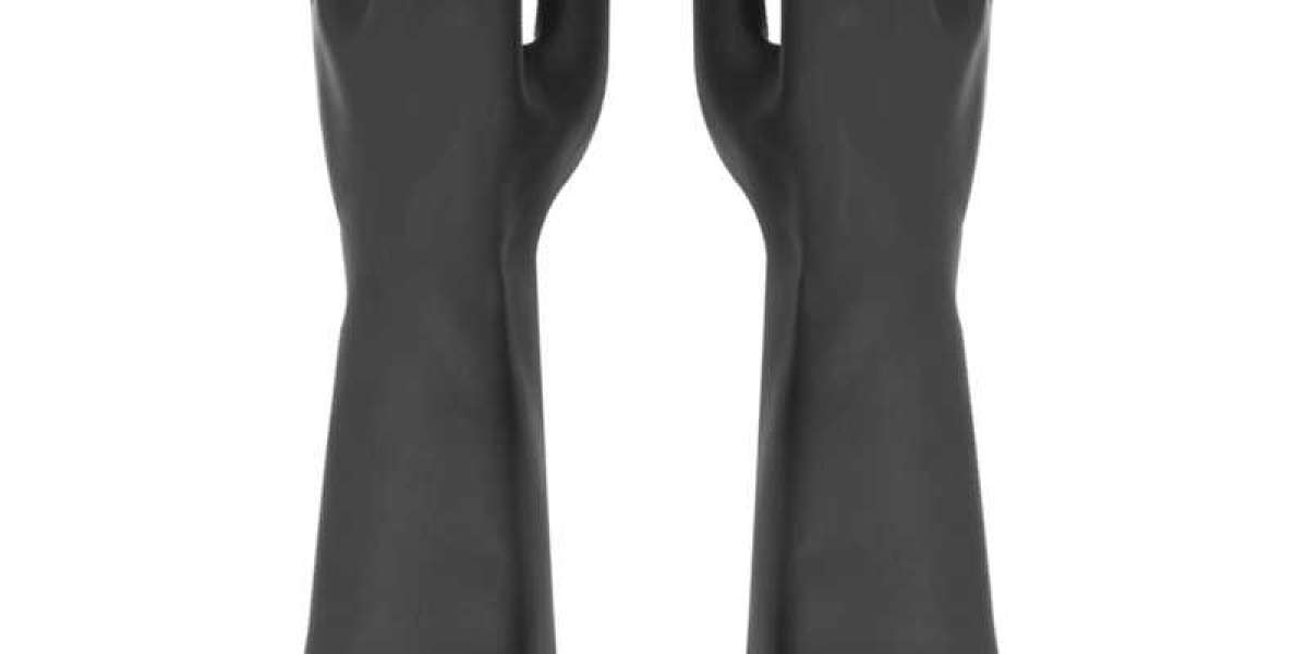 Cyclone 2023 24" Unlined Rubber Gloves, Size 11, Medium Weight, Pair